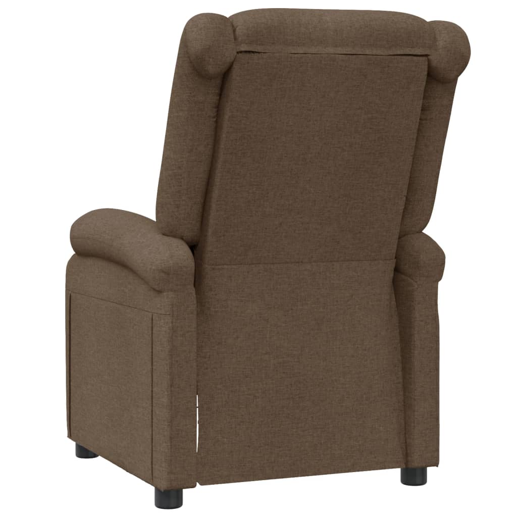 vidaXL Fotoliu rabatabil, maro, material textil