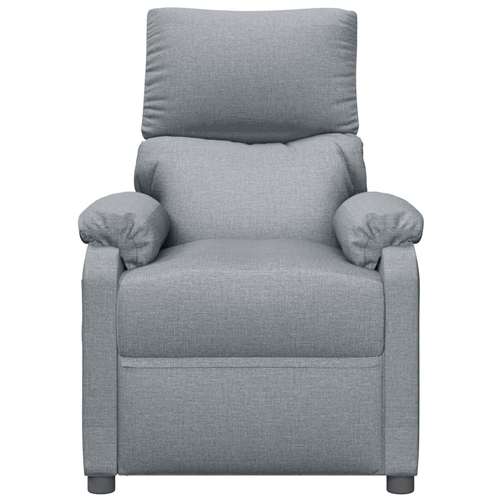 vidaXL Fotoliu de masaj, gri deschis, material textil vidaXL Fotoliu de masaj, gri deschis, material textil