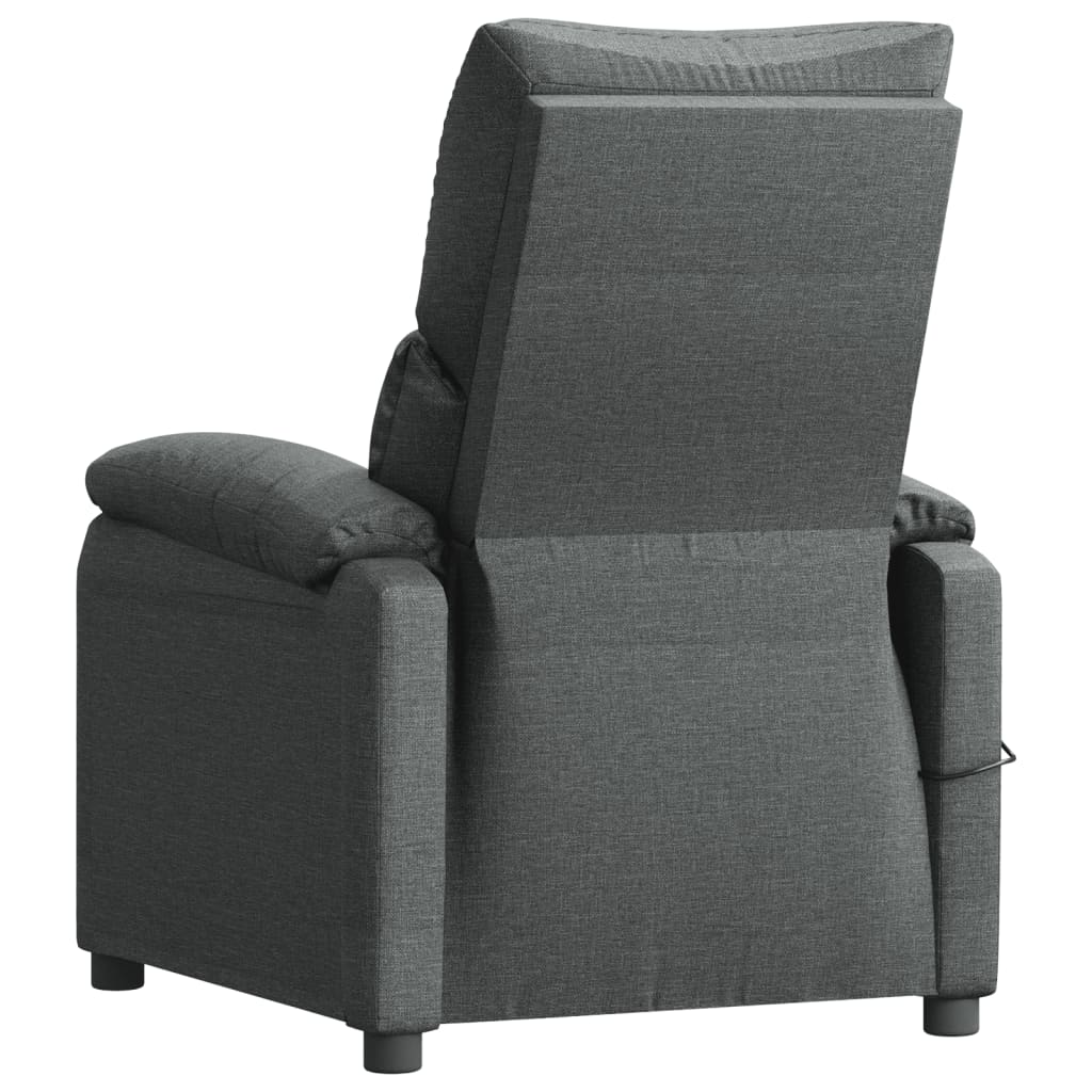 vidaXL Fotoliu de masaj, gri închis, material textil