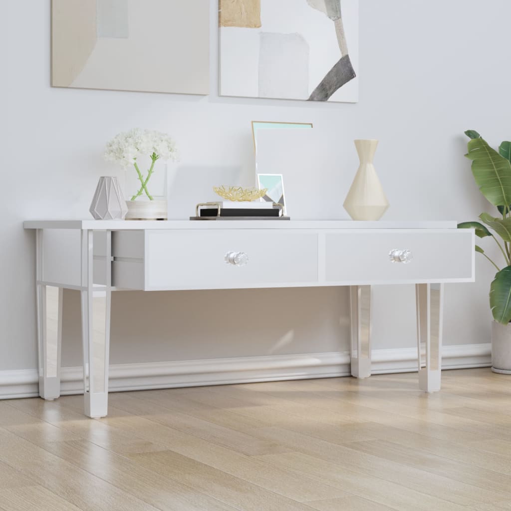 vidaXL Măsuță de cafea cu oglindă 106x45x45 cm lemn compozit și sticlă vidaXL Măsuță de cafea cu oglindă 106x45x45 cm lemn compozit și sticlă