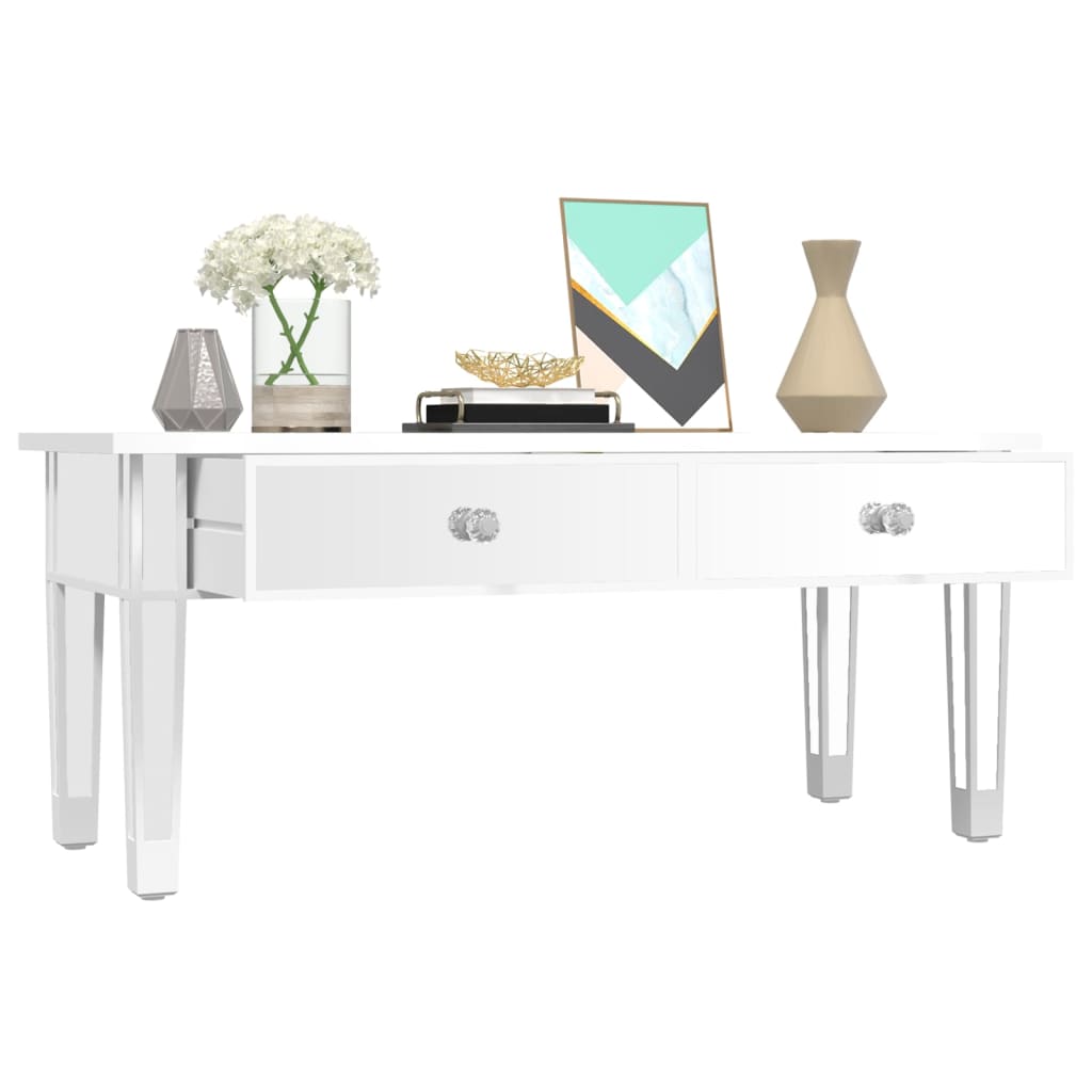 vidaXL Măsuță de cafea cu oglindă 106x45x45 cm lemn compozit și sticlă vidaXL Măsuță de cafea cu oglindă 106x45x45 cm lemn compozit și sticlă