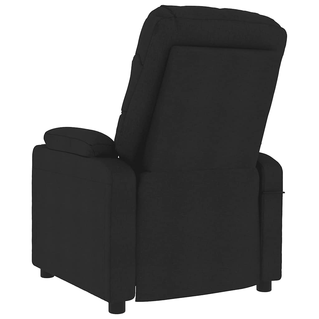 vidaXL Fotoliu rabatabil, negru, material textil vidaXL Fotoliu rabatabil, negru, material textil