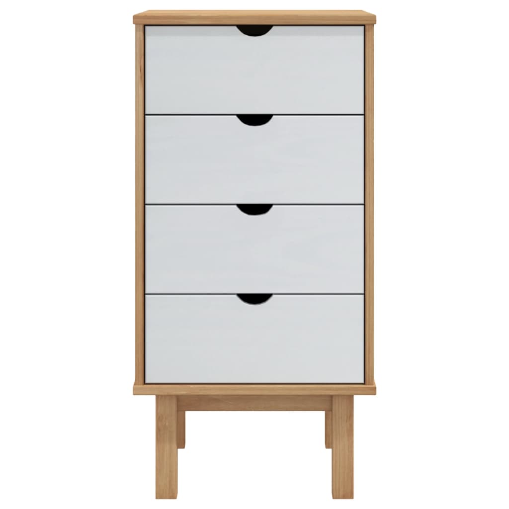 vidaXL Dulap cu sertar "OTTA", maro/alb, 45x39x90 cm, lemn masiv pin vidaXL Dulap cu sertar "OTTA", maro/alb, 45x39x90 cm, lemn masiv pin