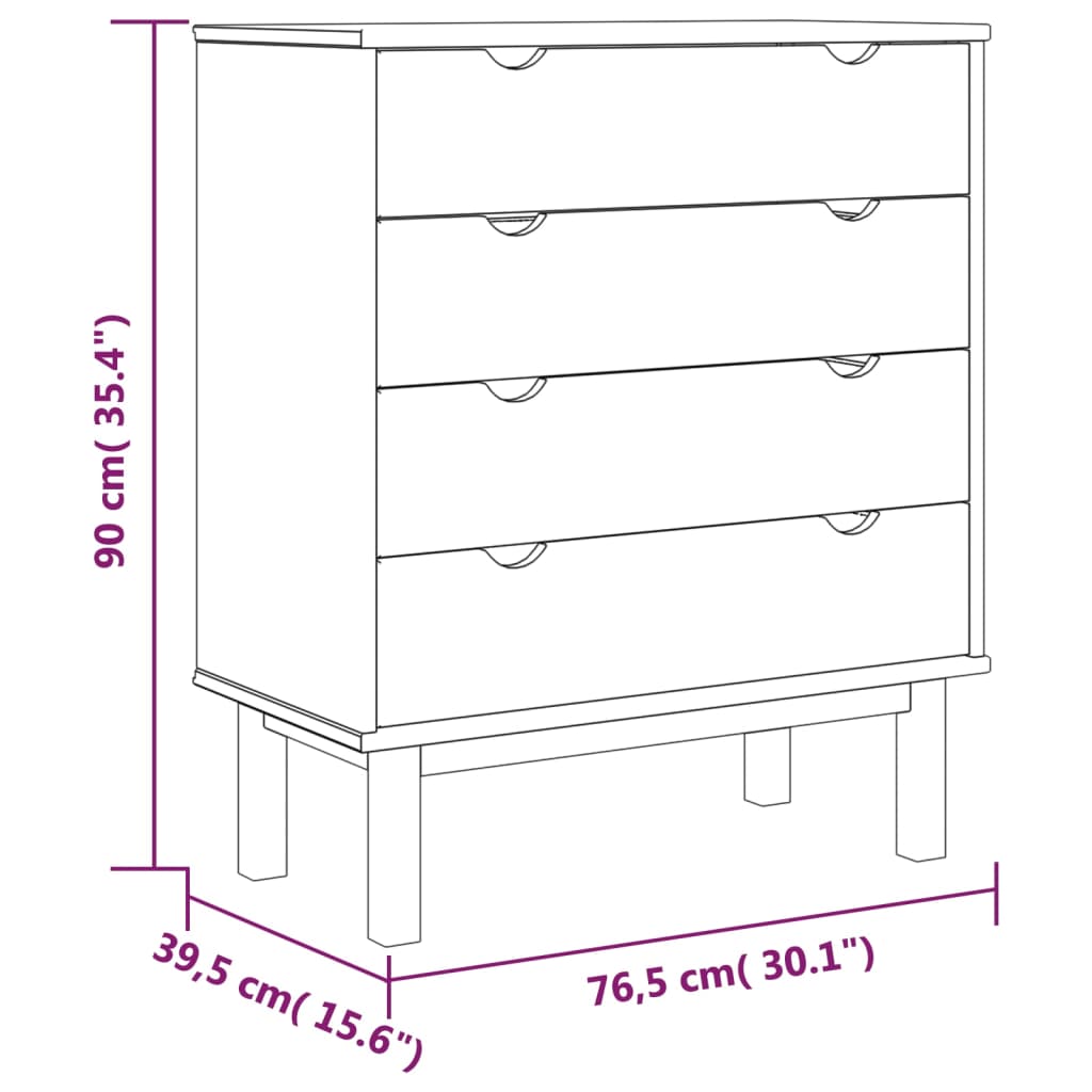 vidaXL Dulap cu sertar "OTTA", 76,5x39,5x90 cm, lemn masiv de pin vidaXL Dulap cu sertar "OTTA", 76,5x39,5x90 cm, lemn masiv de pin