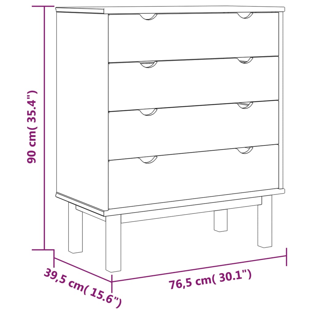 vidaXL Dulap cu sertar OTTA, maro/gri, 76,5x39,5x90 cm, lemn masiv pin vidaXL Dulap cu sertar OTTA, maro/gri, 76,5x39,5x90 cm, lemn masiv pin