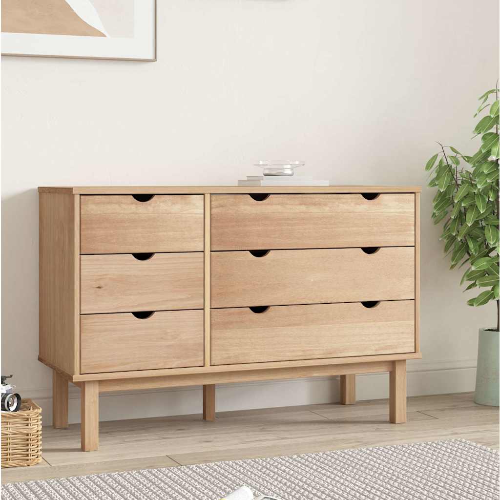 vidaXL Dulap cu sertar "OTTA", 111x43x73,5 cm, lemn masiv de pin