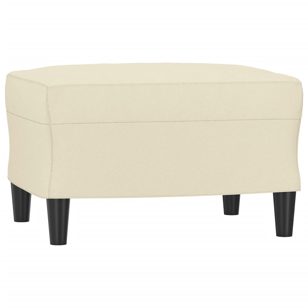 vidaXL Taburet, crem, 60x50x41 cm, piele ecologică vidaXL Taburet, crem, 60x50x41 cm, piele ecologică