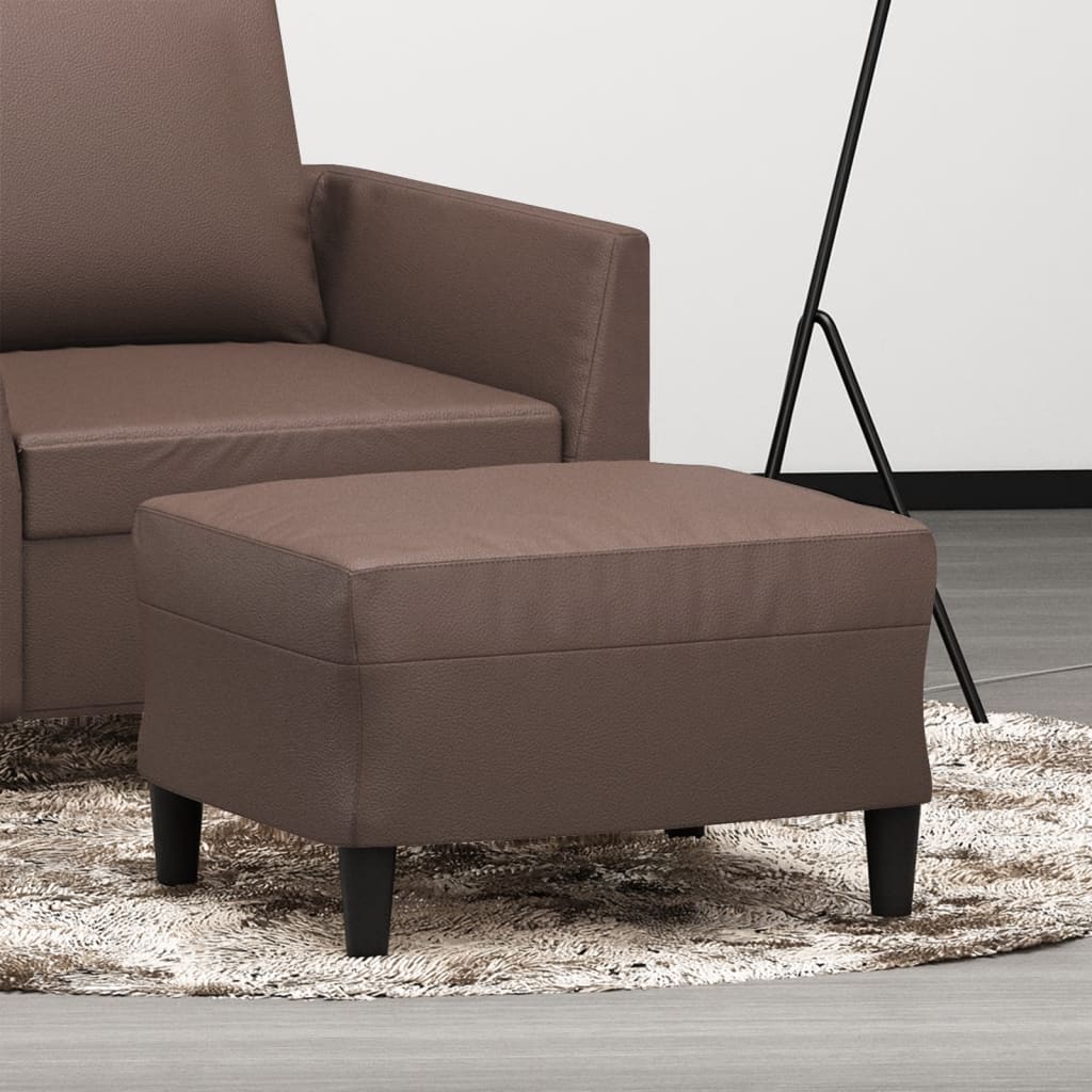 vidaXL Taburet, maro, 60x50x41 cm, piele ecologică vidaXL Taburet, maro, 60x50x41 cm, piele ecologică