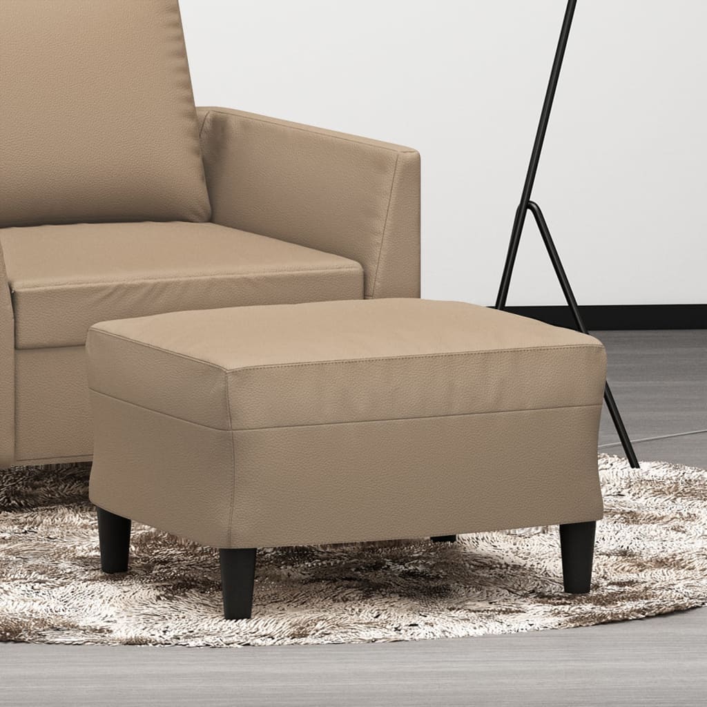 vidaXL Taburet, cappuccino, 60x50x41 cm, piele ecologică vidaXL Taburet, cappuccino, 60x50x41 cm, piele ecologică