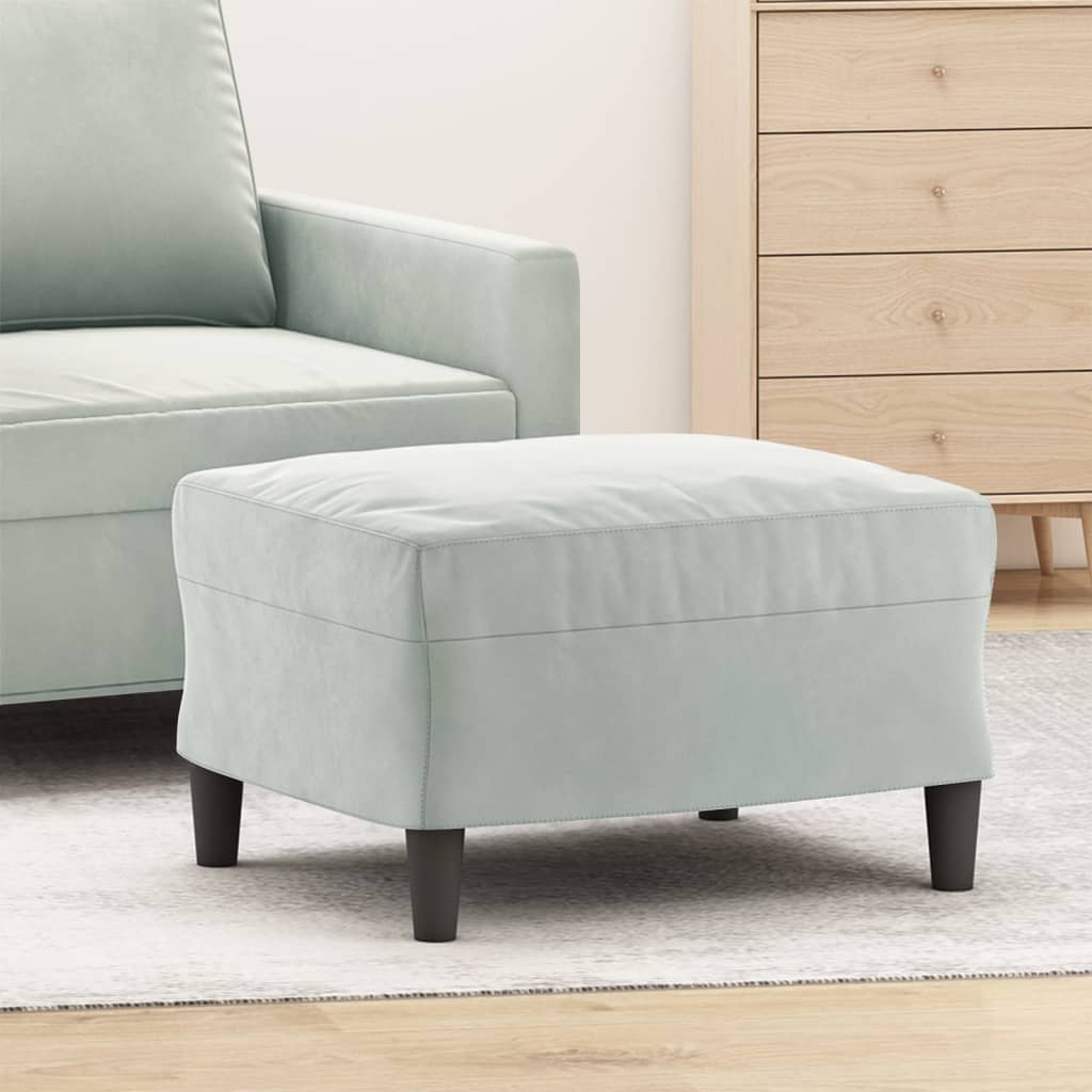 vidaXL Taburet, gri deschis, 60x50x41 cm, catifea vidaXL Taburet, gri deschis, 60x50x41 cm, catifea