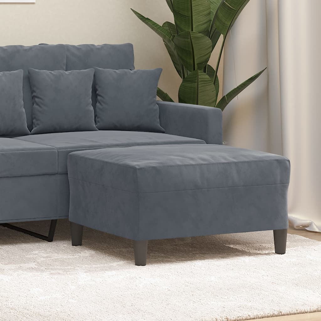 vidaXL Taburet, gri închis, 70x55x41 cm, catifea vidaXL Taburet, gri închis, 70x55x41 cm, catifea