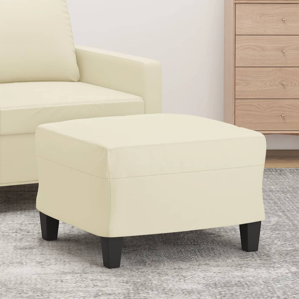 vidaXL Taburet, crem, 60x50x41 cm, piele ecologică vidaXL Taburet, crem, 60x50x41 cm, piele ecologică