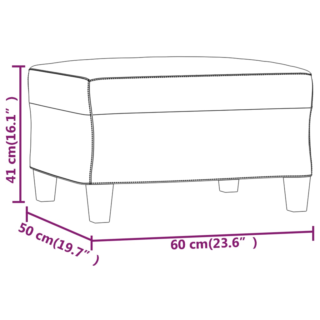 vidaXL Taburet, maro, 60x50x41 cm, piele ecologică vidaXL Taburet, maro, 60x50x41 cm, piele ecologică