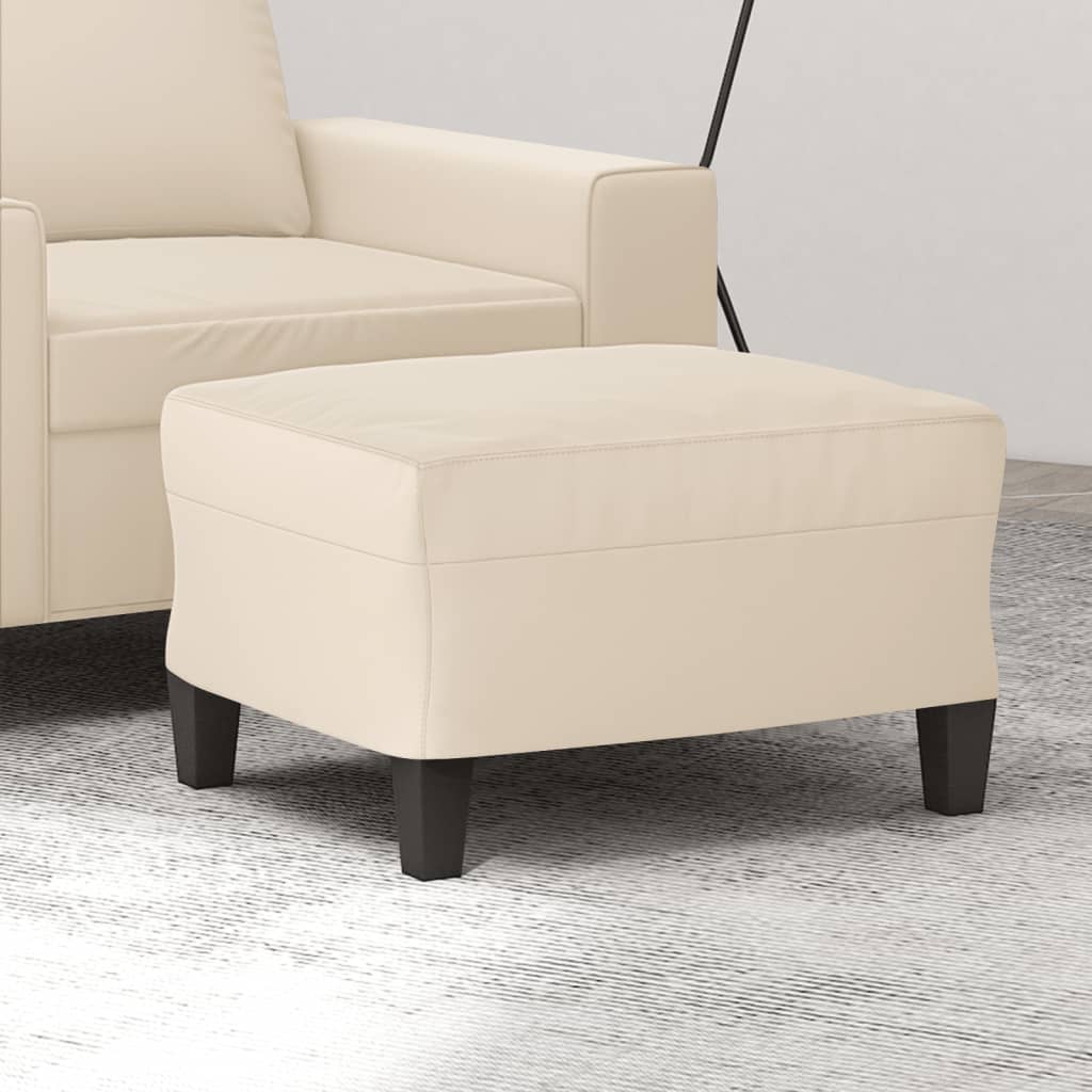 vidaXL Taburet, bej, 60x50x41 cm, țesătură microfibră vidaXL Taburet, bej, 60x50x41 cm, țesătură microfibră