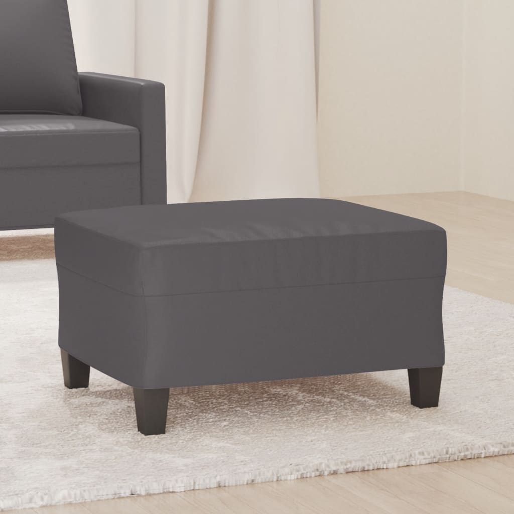 vidaXL Taburet, gri, 70x55x41 cm, piele ecologică vidaXL Taburet, gri, 70x55x41 cm, piele ecologică