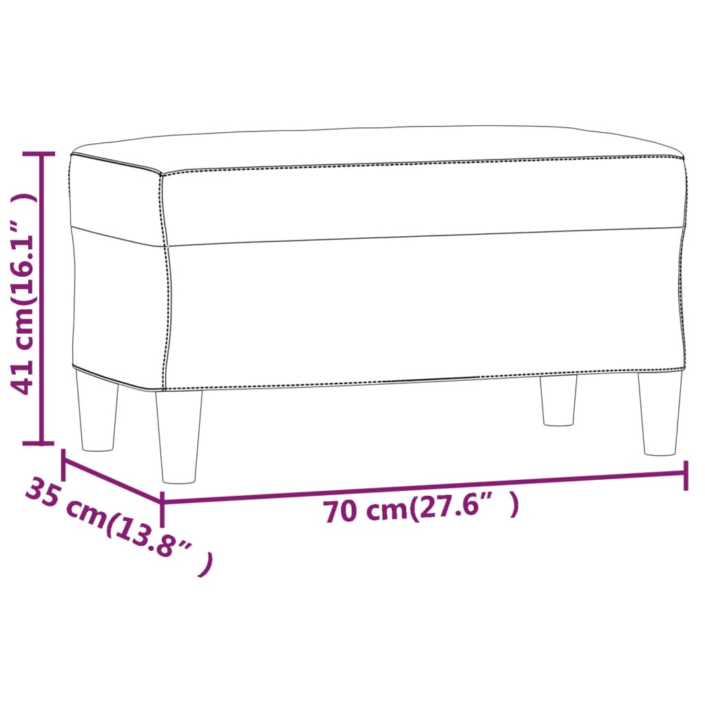 vidaXL Bancă, negru, 70x35x41 cm, piele ecologică vidaXL Bancă, negru, 70x35x41 cm, piele ecologică