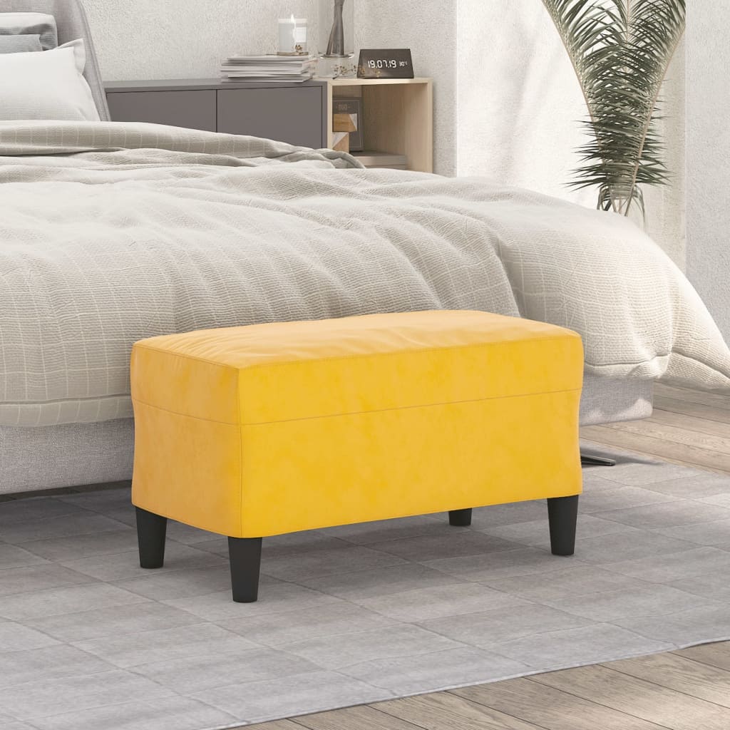 vidaXL Bancă, galben, 70x35x41 cm, catifea vidaXL Bancă, galben, 70x35x41 cm, catifea