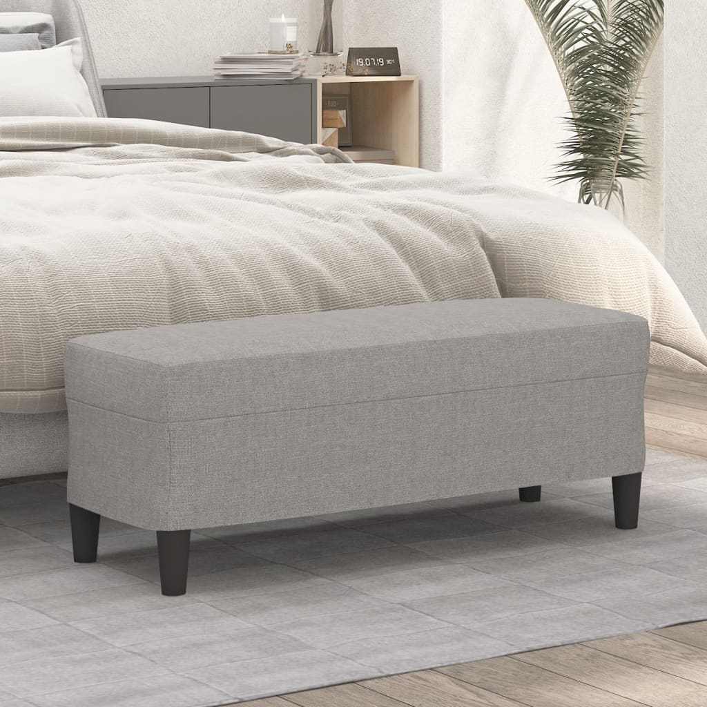 vidaXL Bancă, gri deschis, 100x35x41 cm, textil vidaXL Bancă, gri deschis, 100x35x41 cm, textil