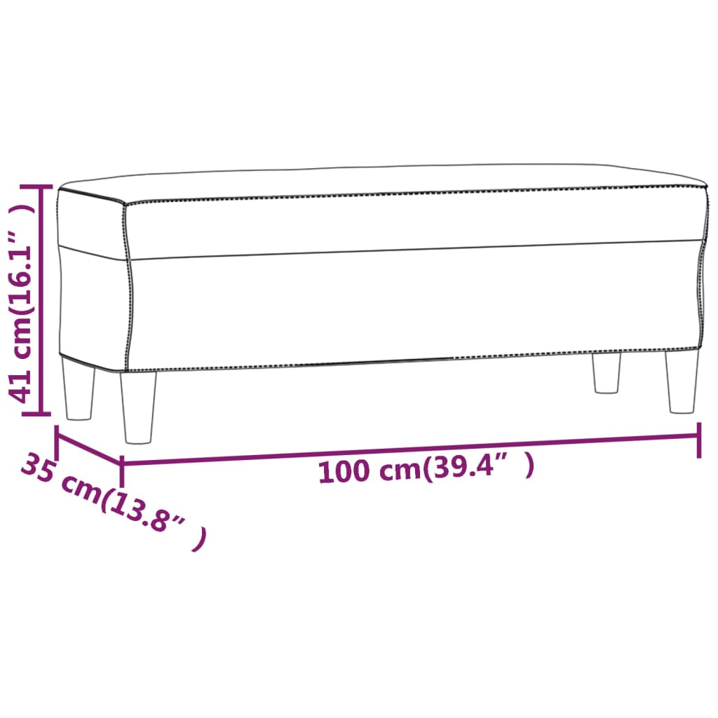 vidaXL Bancă, gri deschis, 100x35x41 cm, catifea vidaXL Bancă, gri deschis, 100x35x41 cm, catifea