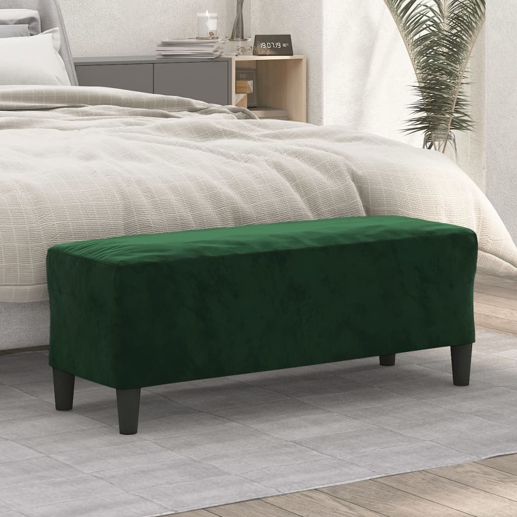vidaXL Bancă, verde închis, 100x35x41 cm, catifea vidaXL Bancă, verde închis, 100x35x41 cm, catifea