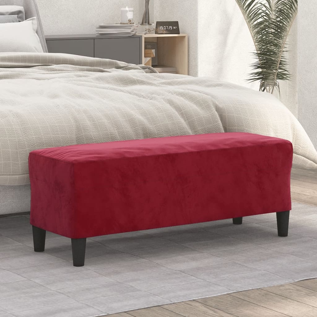 vidaXL Bancă, roșu vin, 100x35x41 cm, catifea vidaXL Bancă, roșu vin, 100x35x41 cm, catifea
