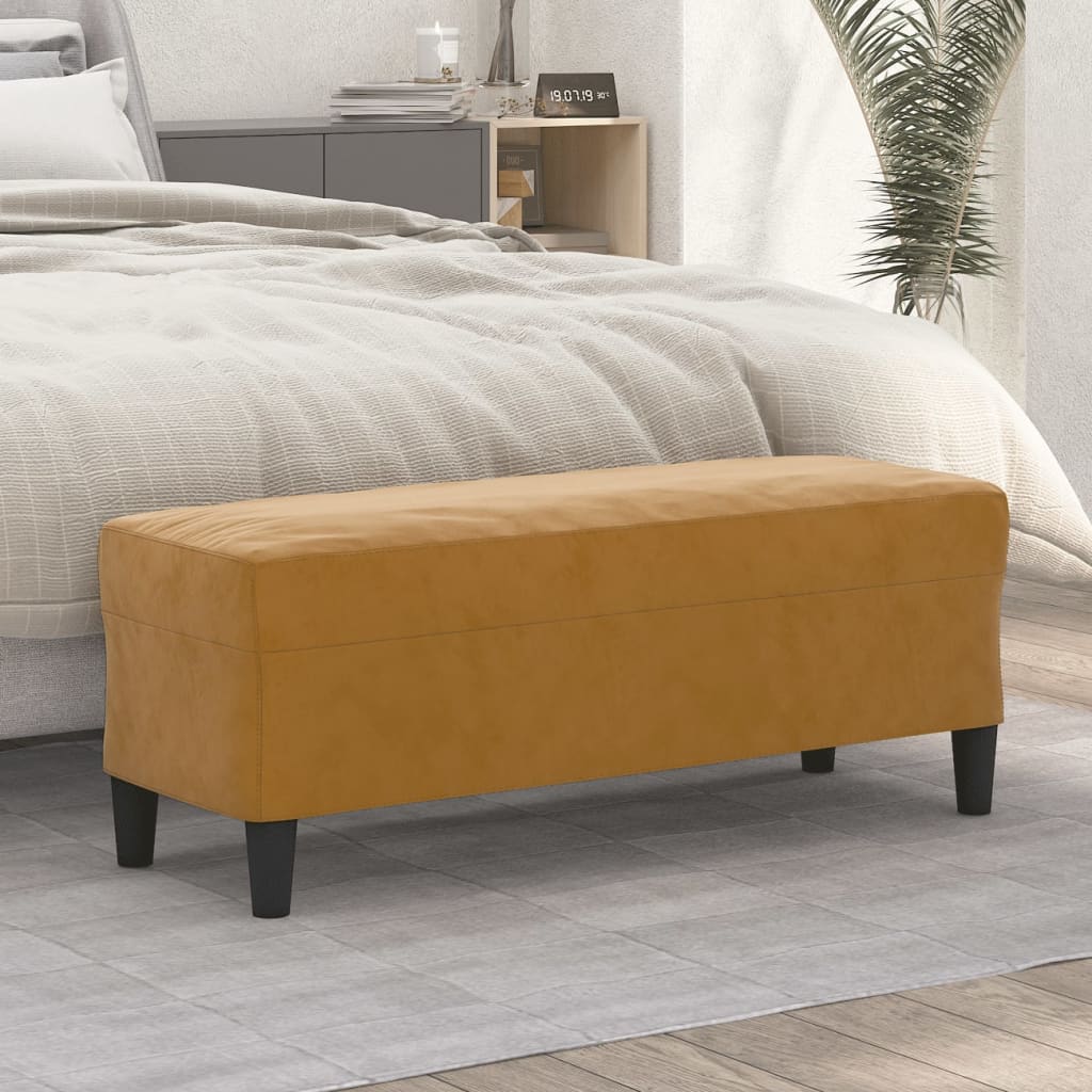 vidaXL Bancă, maro, 100x35x41 cm, catifea vidaXL Bancă, maro, 100x35x41 cm, catifea