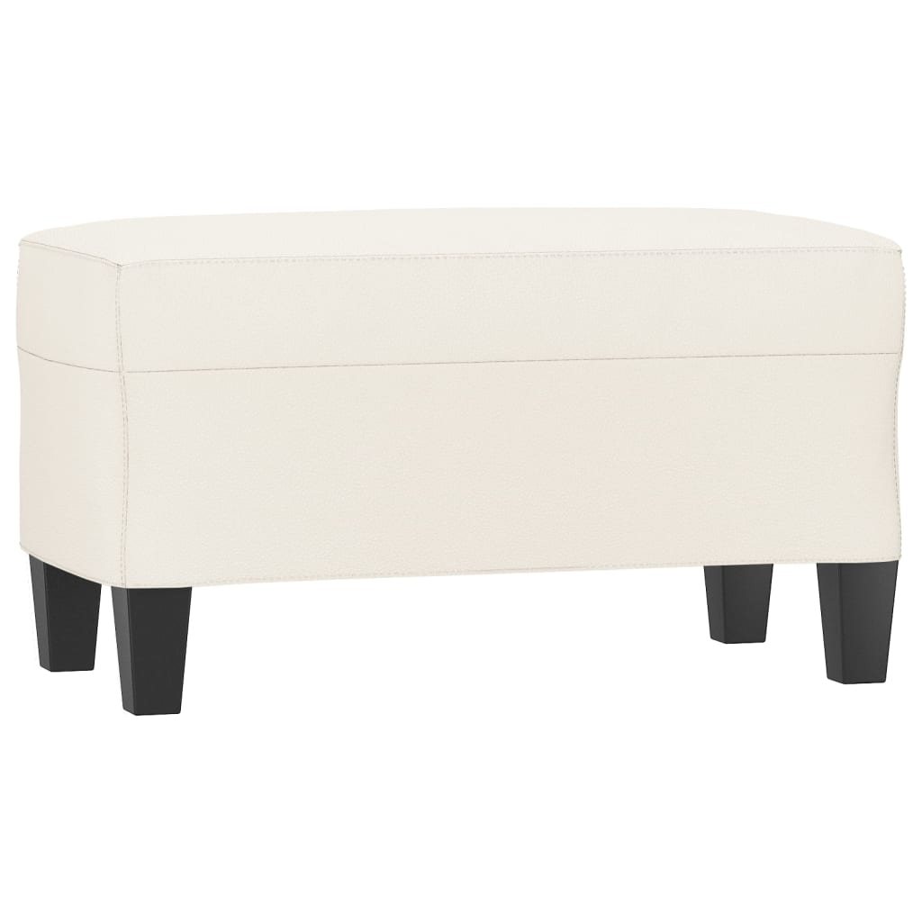 vidaXL Bancă, crem, 70x35x41 cm, piele ecologică vidaXL Bancă, crem, 70x35x41 cm, piele ecologică