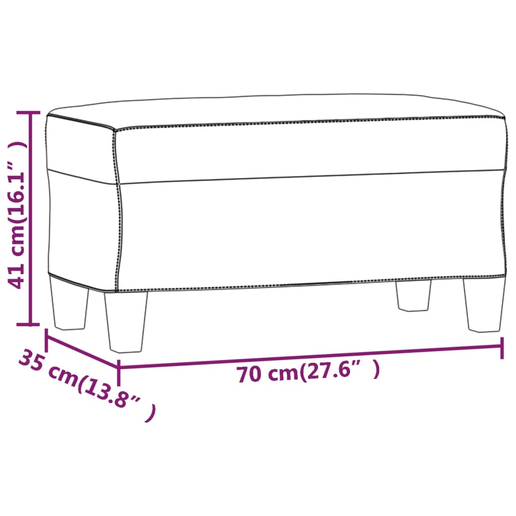 vidaXL Bancă, crem, 70x35x41 cm, piele ecologică vidaXL Bancă, crem, 70x35x41 cm, piele ecologică