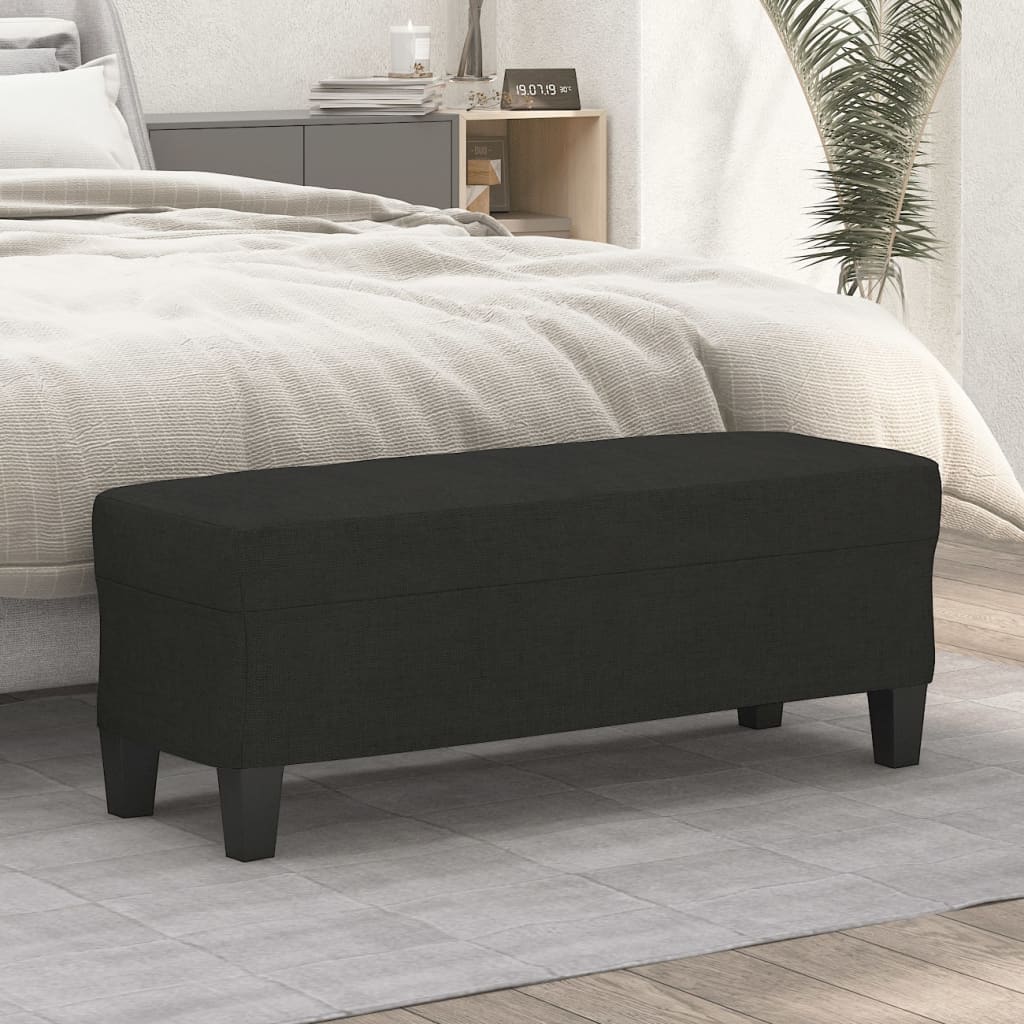 vidaXL Bancă, negru, 100x35x41 cm, textil vidaXL Bancă, negru, 100x35x41 cm, textil