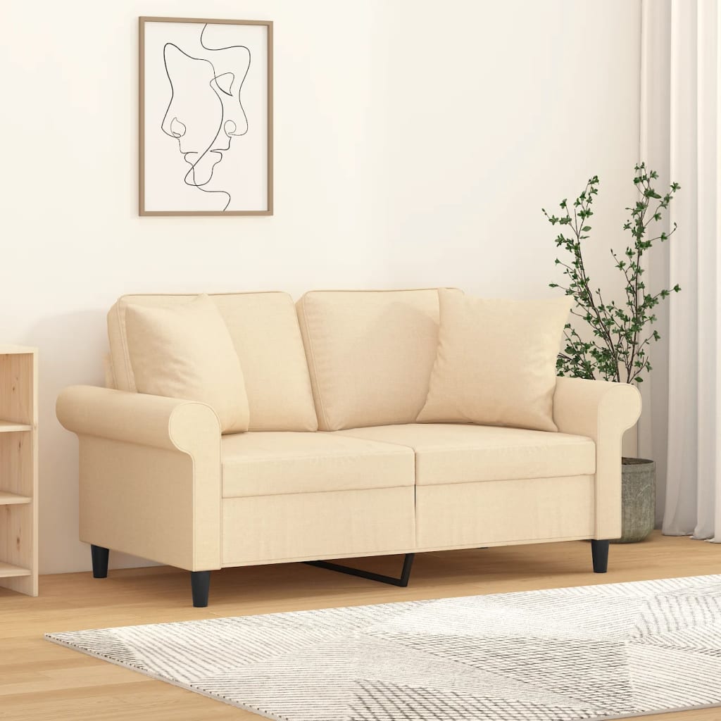 vidaXL Perne decorative 2 buc. crem 40x40 cm, material textil vidaXL Perne decorative 2 buc. crem 40x40 cm, material textil