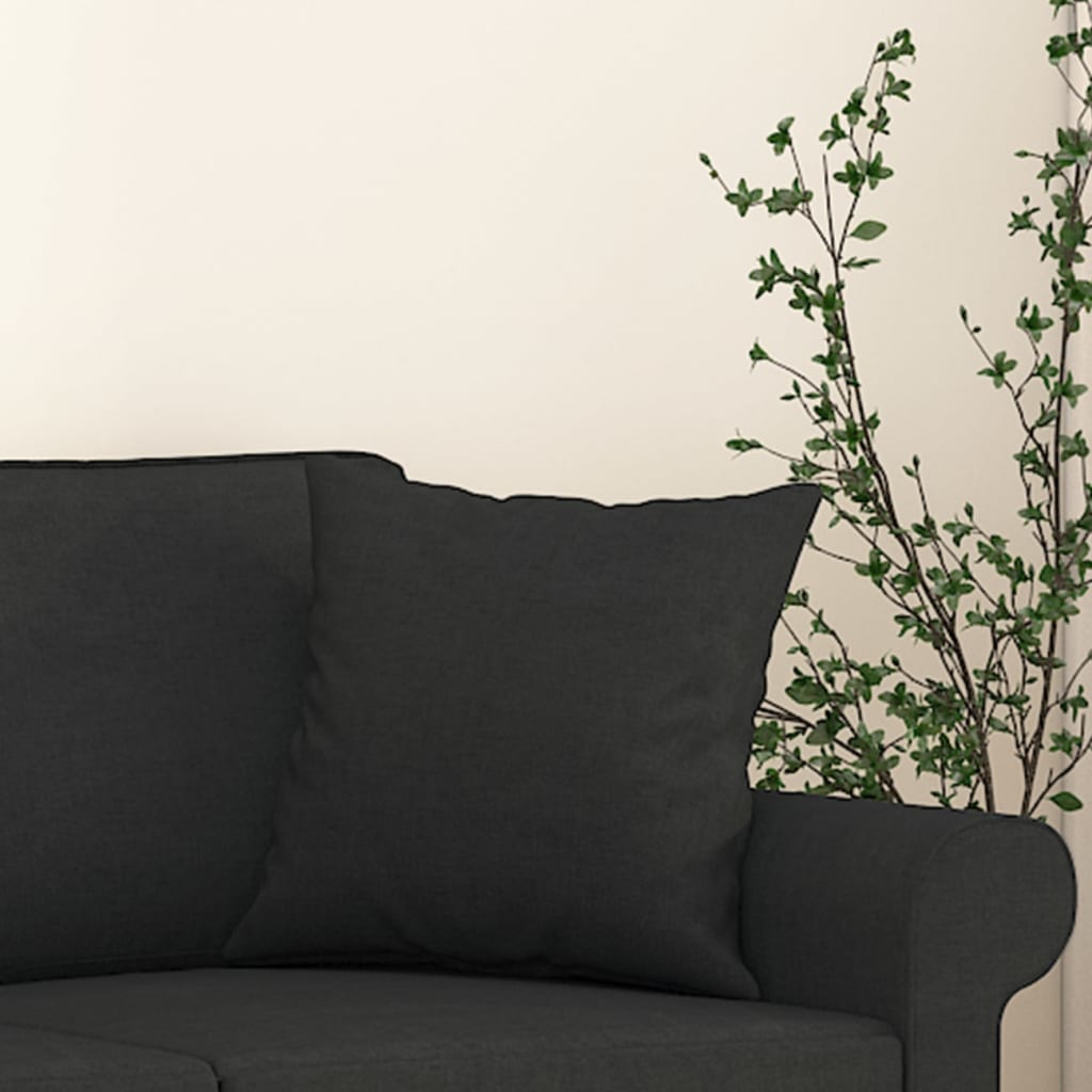 vidaXL Perne decorative, 2 buc., negru, 40 x 40 cm, material textil vidaXL Perne decorative, 2 buc., negru, 40 x 40 cm, material textil