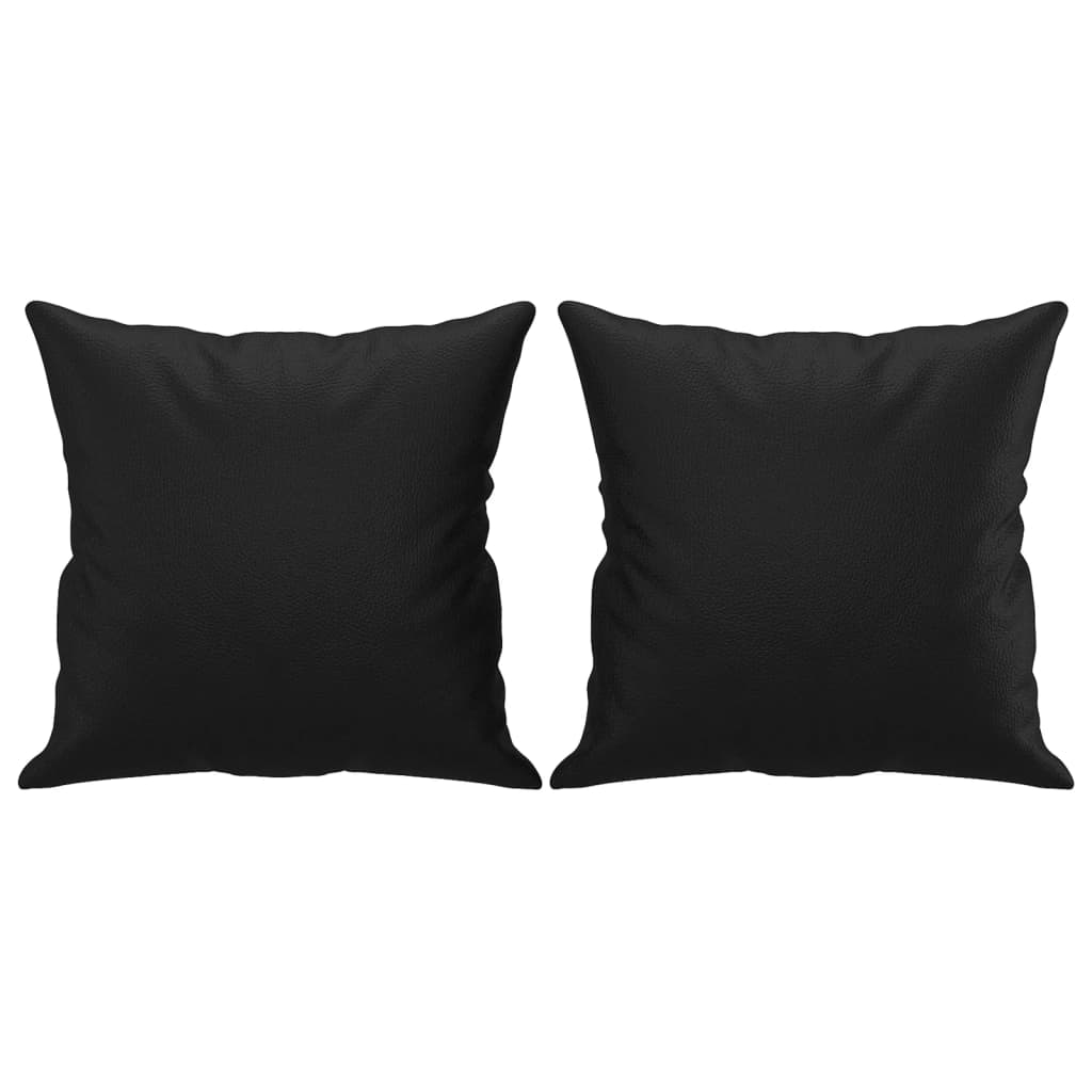 vidaXL Perne decorative, 2 buc., negru, 40x40 cm, piele ecologică vidaXL Perne decorative, 2 buc., negru, 40x40 cm, piele ecologică