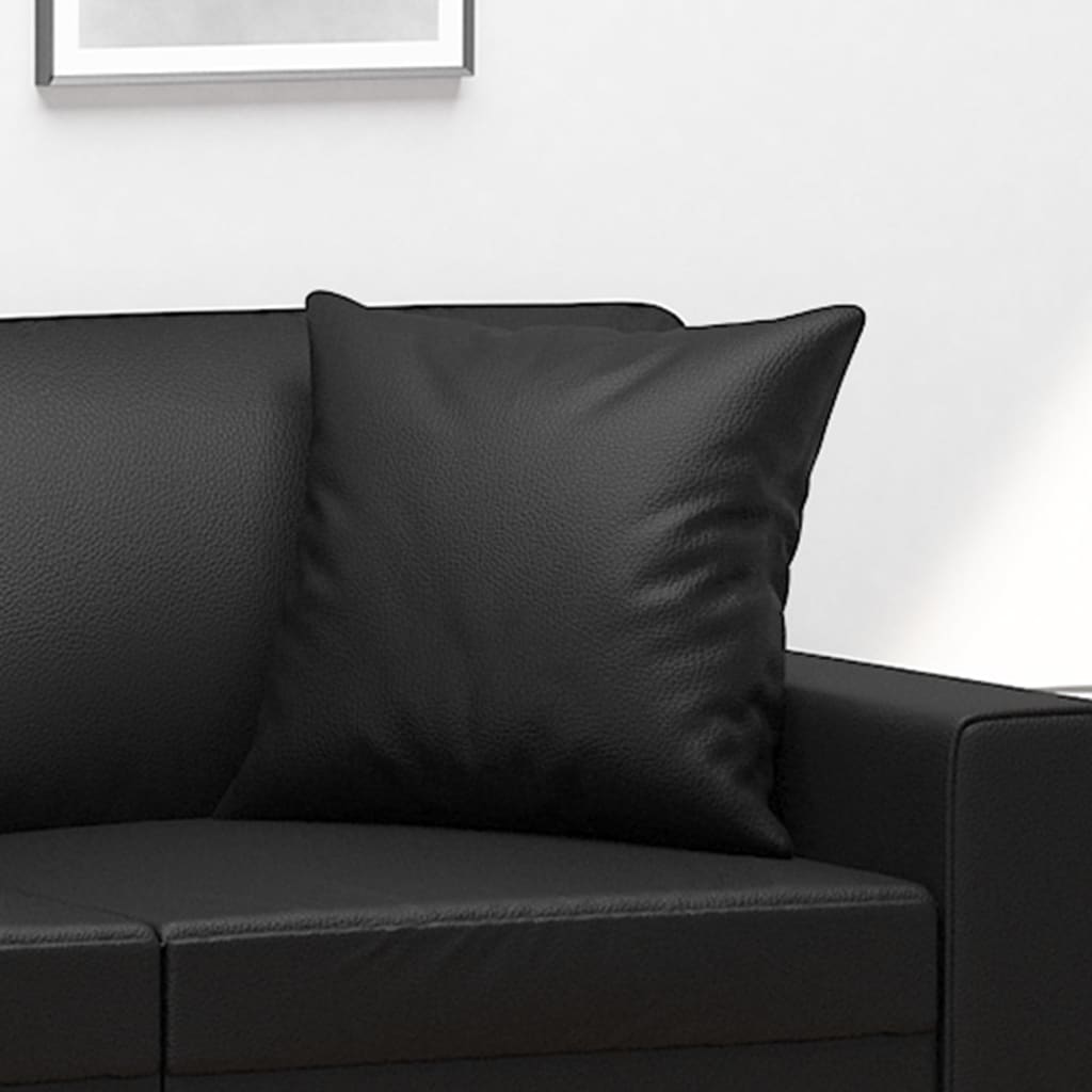 vidaXL Perne decorative, 2 buc., negru, 40x40 cm, piele ecologică vidaXL Perne decorative, 2 buc., negru, 40x40 cm, piele ecologică