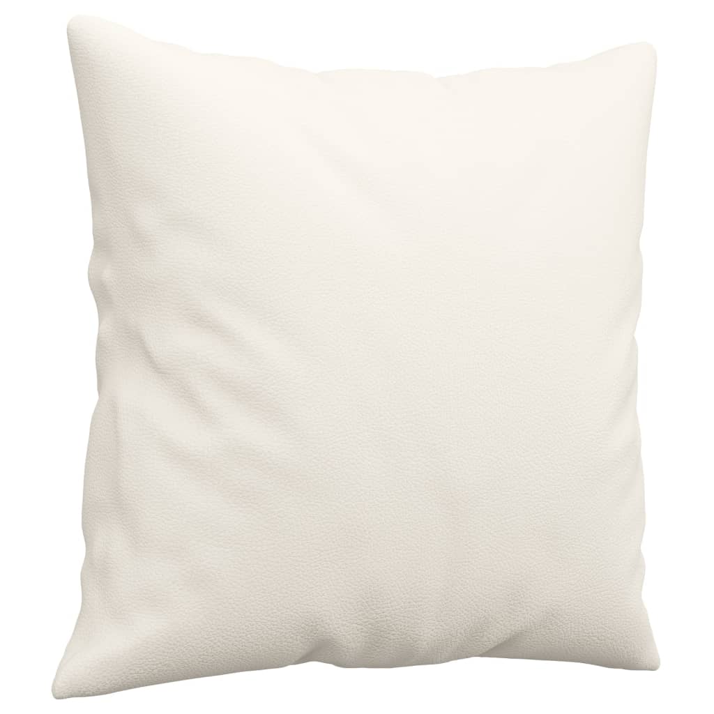 vidaXL Perne decorative, 2 buc., crem, 40x40 cm, piele ecologică vidaXL Perne decorative, 2 buc., crem, 40x40 cm, piele ecologică