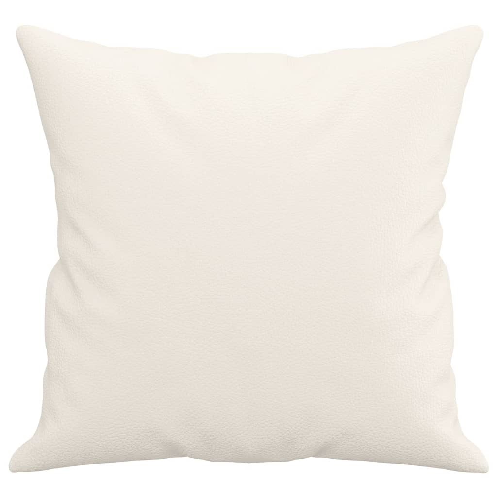 vidaXL Perne decorative, 2 buc., crem, 40x40 cm, piele ecologică vidaXL Perne decorative, 2 buc., crem, 40x40 cm, piele ecologică