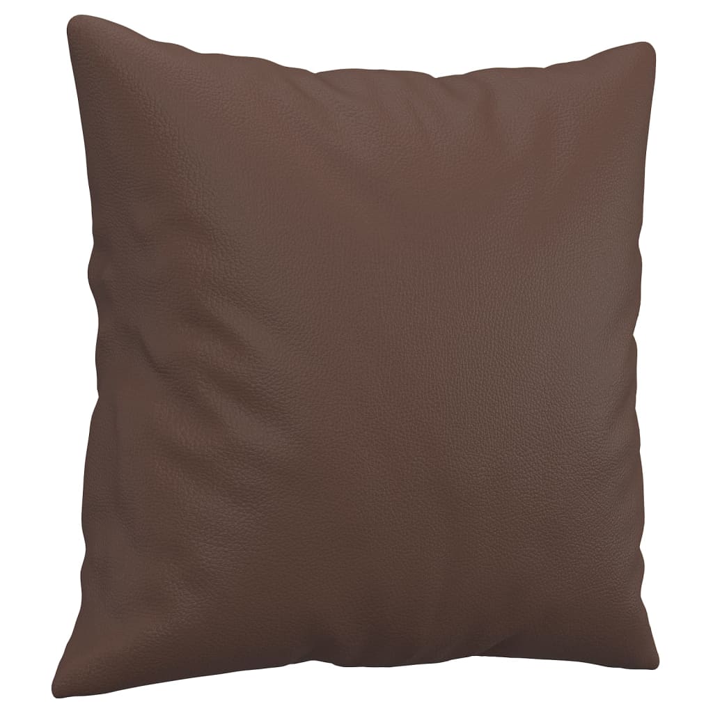 vidaXL Perne decorative, 2 buc., maro, 40x40 cm, piele ecologică vidaXL Perne decorative, 2 buc., maro, 40x40 cm, piele ecologică