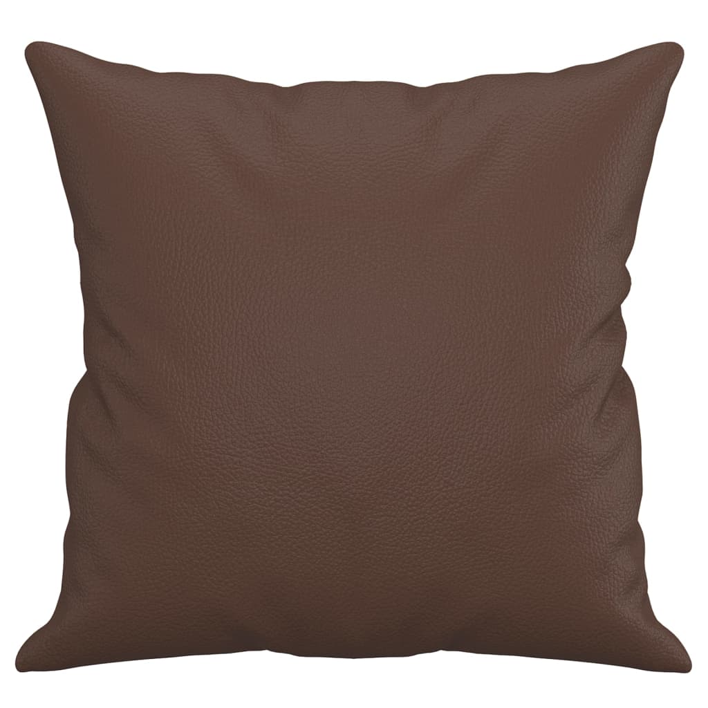 vidaXL Perne decorative, 2 buc., maro, 40x40 cm, piele ecologică vidaXL Perne decorative, 2 buc., maro, 40x40 cm, piele ecologică