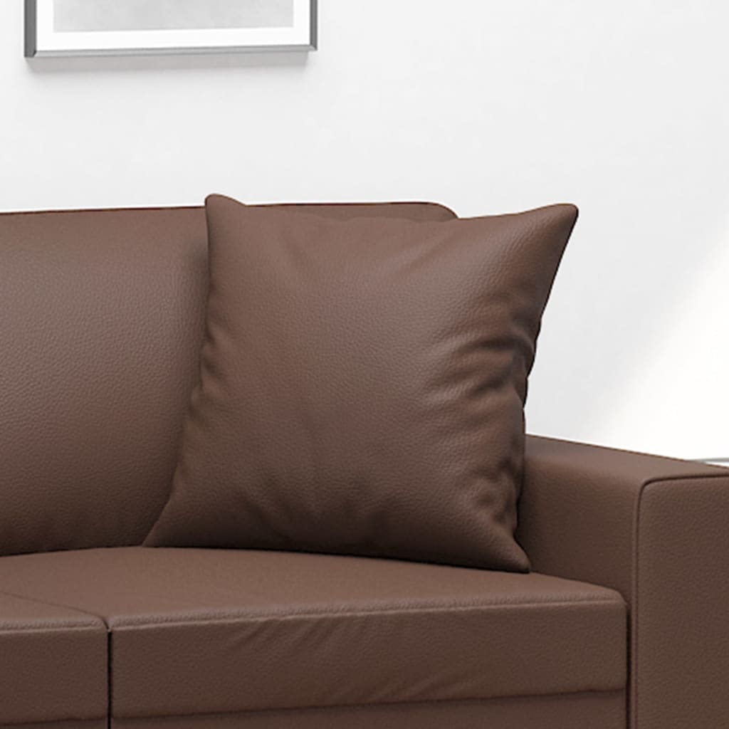 vidaXL Perne decorative, 2 buc., maro, 40x40 cm, piele ecologică vidaXL Perne decorative, 2 buc., maro, 40x40 cm, piele ecologică