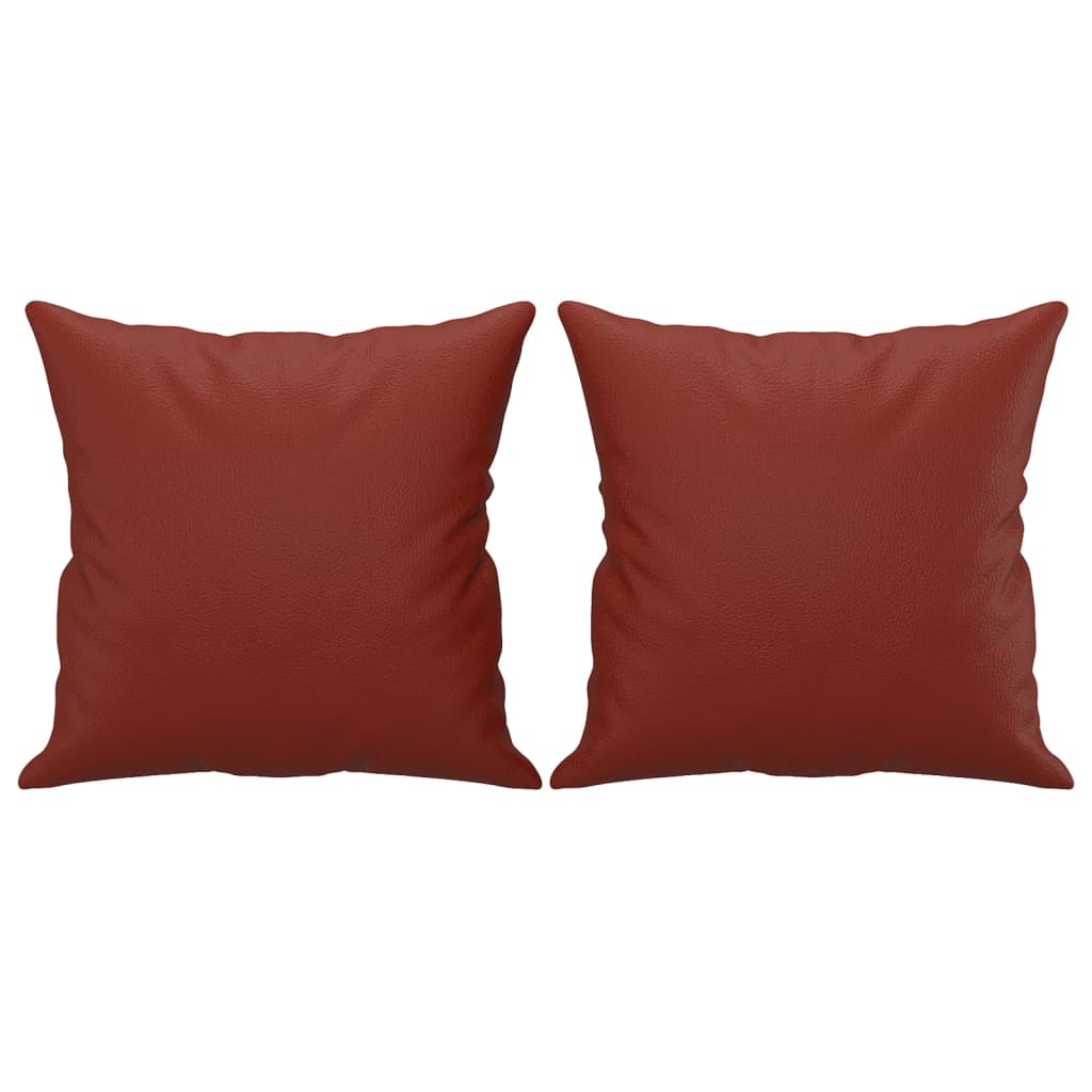 vidaXL Perne decorative, 2 buc., roșu vin, 40x40 cm, piele ecologică vidaXL Perne decorative, 2 buc., roșu vin, 40x40 cm, piele ecologică