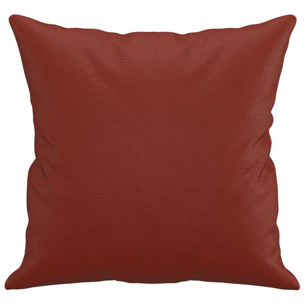 vidaXL Perne decorative, 2 buc., roșu vin, 40x40 cm, piele ecologică vidaXL Perne decorative, 2 buc., roșu vin, 40x40 cm, piele ecologică