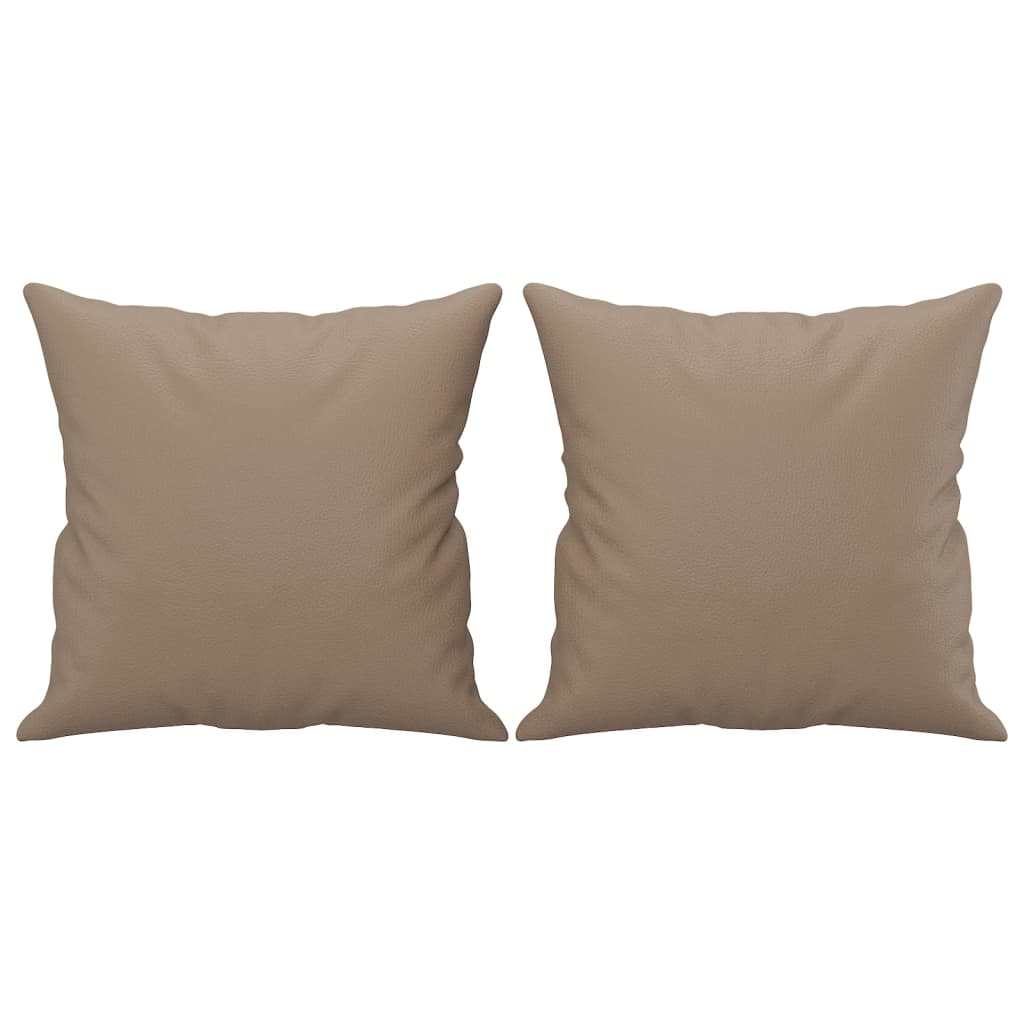 vidaXL Perne decorative, 2 buc., cappuccino, 40x40 cm, piele ecologică vidaXL Perne decorative, 2 buc., cappuccino, 40x40 cm, piele ecologică