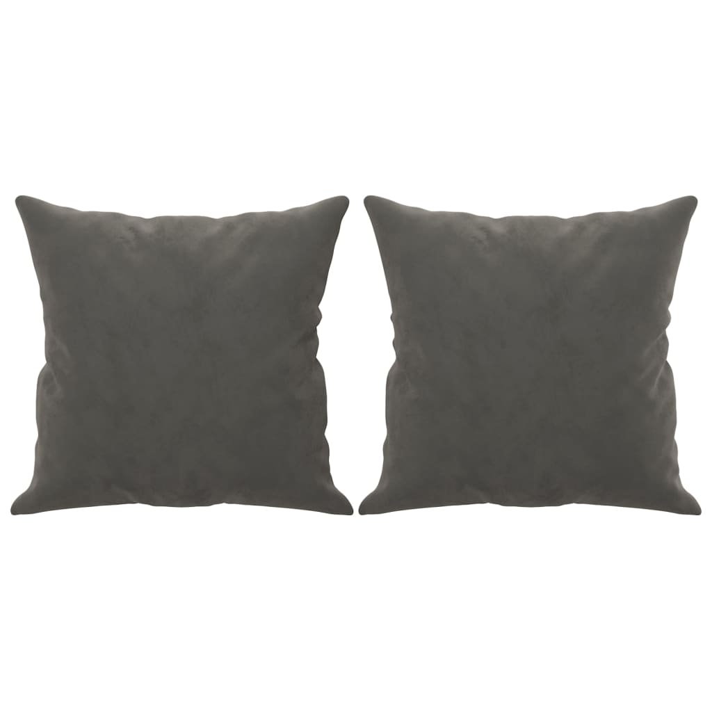 vidaXL Perne decorative, 2 buc., gri închis, 40x40 cm, catifea vidaXL Perne decorative, 2 buc., gri închis, 40x40 cm, catifea