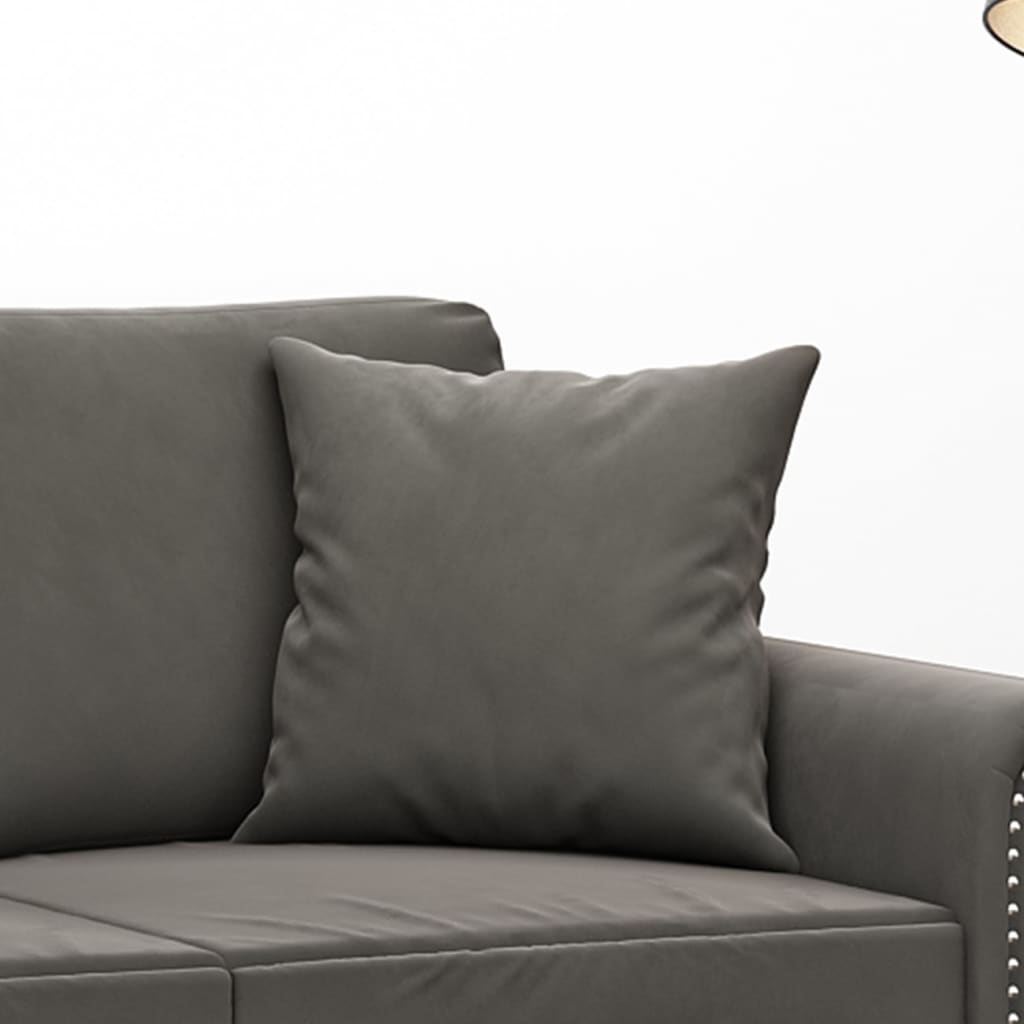 vidaXL Perne decorative, 2 buc., gri închis, 40x40 cm, catifea vidaXL Perne decorative, 2 buc., gri închis, 40x40 cm, catifea