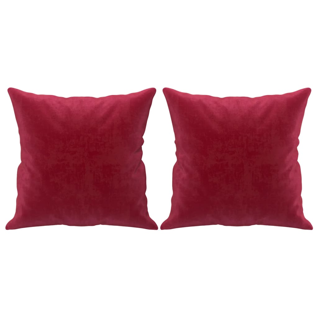 vidaXL Perne decorative, 2 buc., roșu vin, 40x40 cm, catifea vidaXL Perne decorative, 2 buc., roșu vin, 40x40 cm, catifea