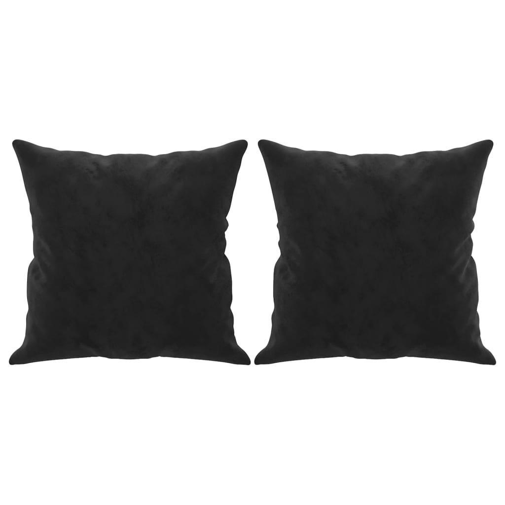 vidaXL Perne decorative, 2 buc., negru, 40x40 cm, catifea vidaXL Perne decorative, 2 buc., negru, 40x40 cm, catifea