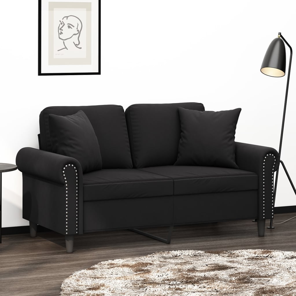 vidaXL Perne decorative, 2 buc., negru, 40x40 cm, catifea vidaXL Perne decorative, 2 buc., negru, 40x40 cm, catifea