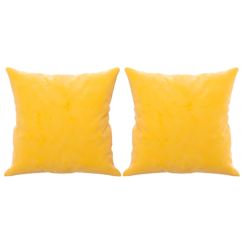 vidaXL Perne decorative, 2 buc., galben, 40x40 cm, catifea