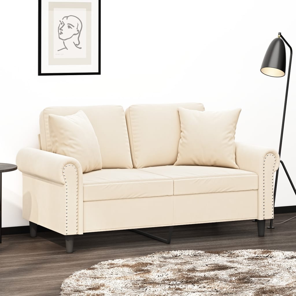 vidaXL Perne decorative, 2 buc., crem, 40x40 cm, catifea vidaXL Perne decorative, 2 buc., crem, 40x40 cm, catifea