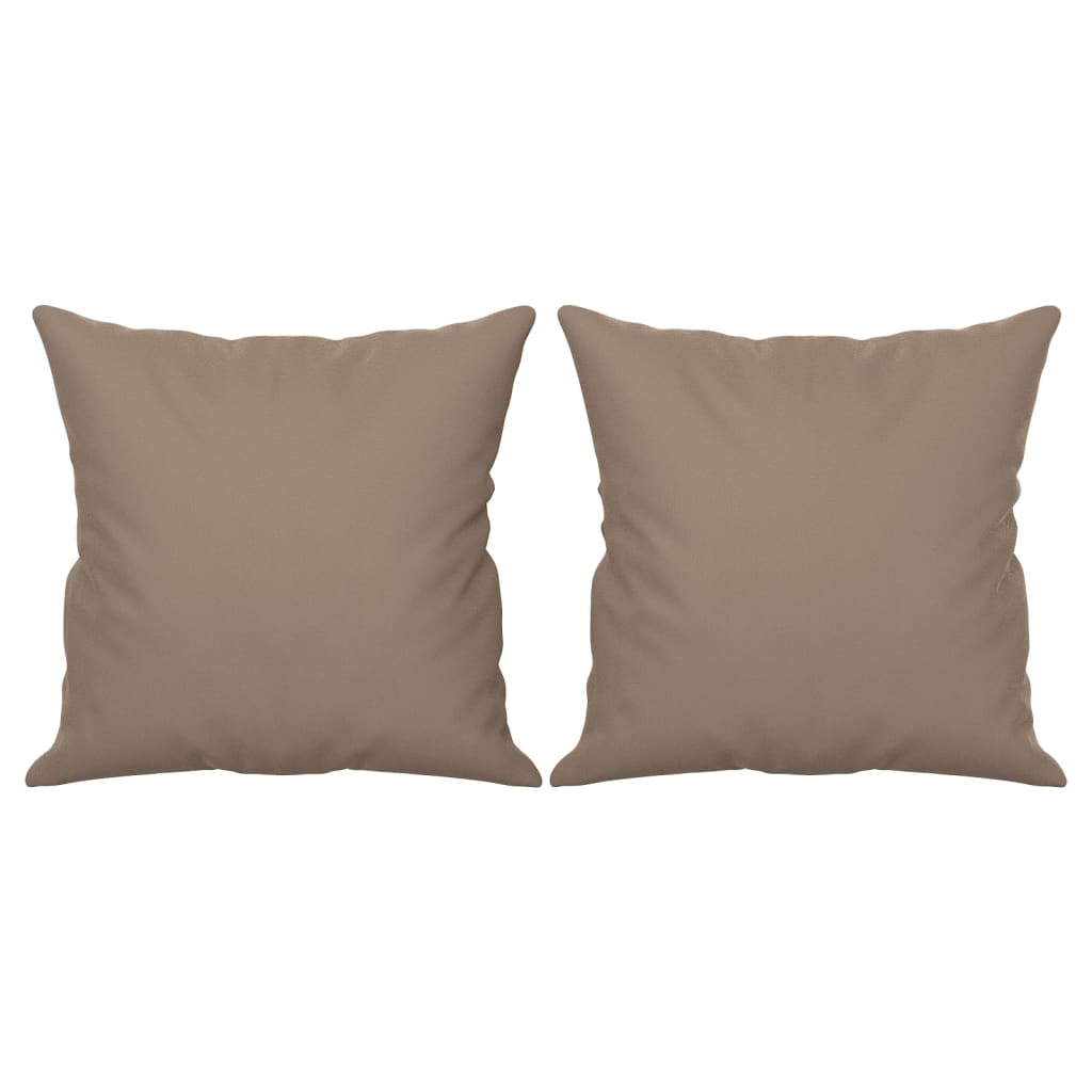 vidaXL Perne decorative, 2 buc., gri taupe, 40x40 cm, microfibră vidaXL Perne decorative, 2 buc., gri taupe, 40x40 cm, microfibră