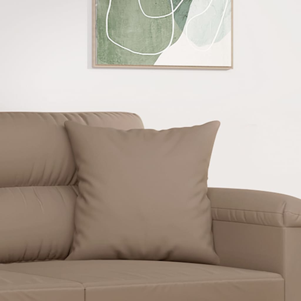 vidaXL Perne decorative, 2 buc., gri taupe, 40x40 cm, microfibră vidaXL Perne decorative, 2 buc., gri taupe, 40x40 cm, microfibră